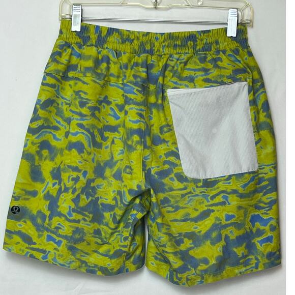 Lululemon Men's M Blue Green Channel Cross Sim Shorts 5" Inseam Athletic Gym - Picture 2 of 9